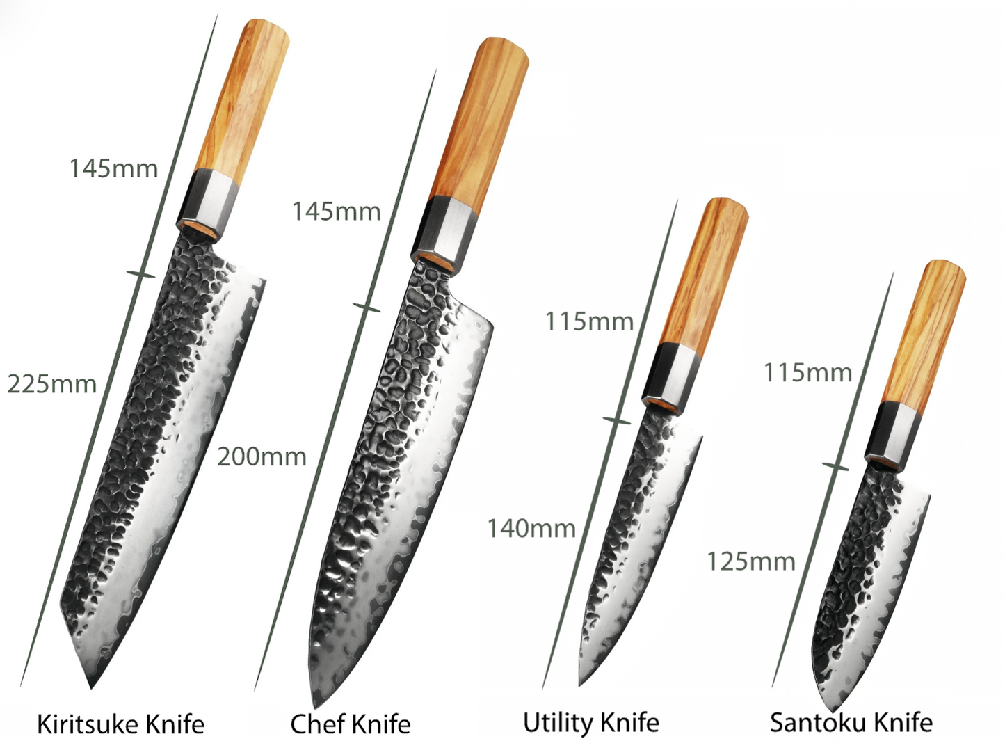 Olive wood zestaw 4-częściowy