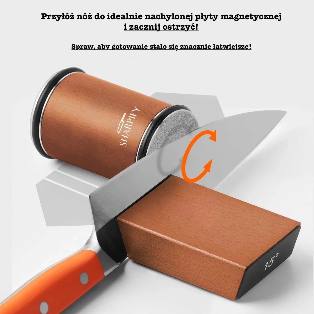 Rolkowa ostrzałka magnetyczna do noży